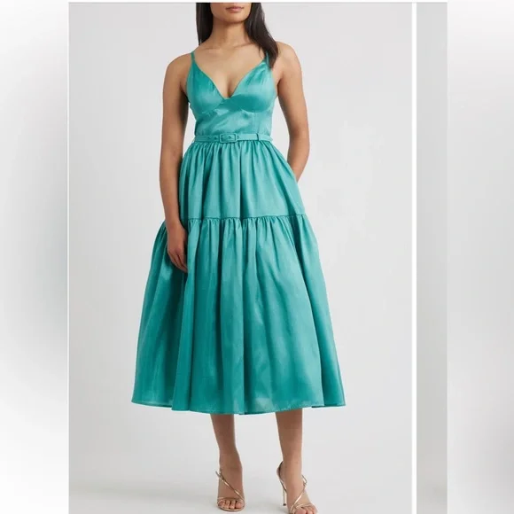 NWT Hutch Anthropologie Belted Bustier Tiered Atherton Dress Size 18W - Picture 1 of 10